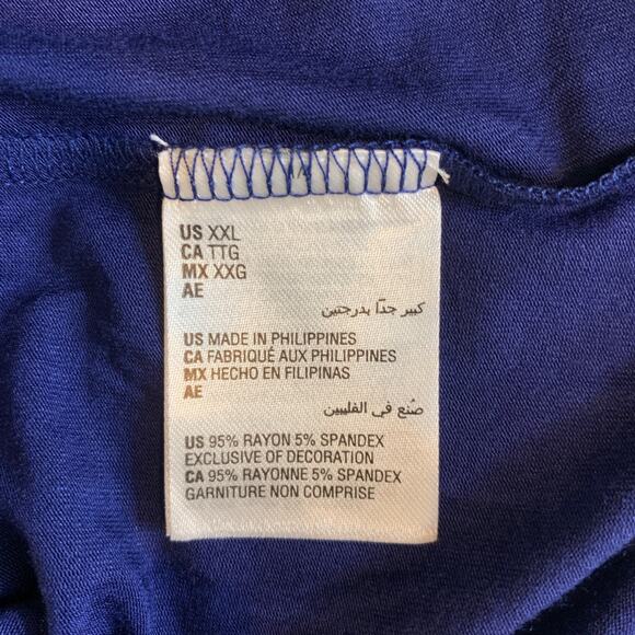 Charter Club Night Gown Womens XXL Dark Blue Lace Trim Chest Sleeveless Maxi - Picture 10 of 12